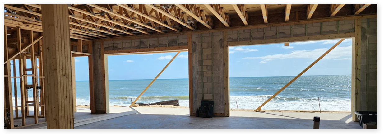 Custom house built on beach